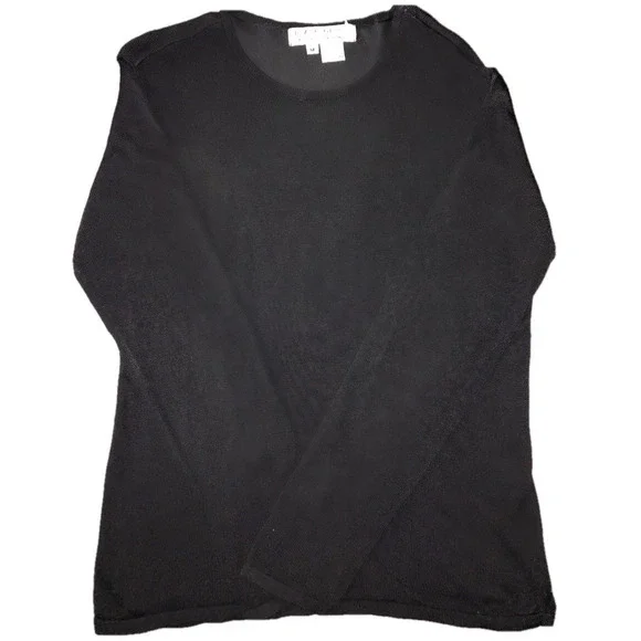 Real Clothes Sale Fifth Avenue - Long Sleeve Black T-Shirt Top. wardrobe Staple. - Picture 1 of 3